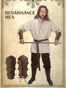 Ensemble <span class=keywords><strong>de</strong></span> costume Renaissance pour homme, chemise <span class=keywords><strong>de</strong></span> pirate médiévale, pantalon à bas resserrés, ceinture viking, accessoires, <span class=keywords><strong>tenue</strong></span> <span class=keywords><strong>de</strong></span> cosplay d'Halloween - Product Image 4