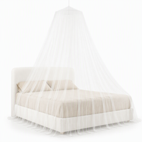 Moustiquaire de lit suspendue pliable blanche pour l'été, en tulle à mailles fines et polyester à volants, pour usage intérieur/extérieur