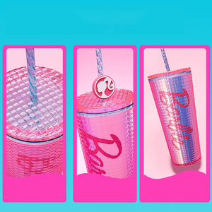 Miniso <span class=keywords><strong>Barbie</strong></span> ánh nắng mặt trời loạt 775ml hai lớp rò rỉ bằng chứng rơm cup với thiết kế dễ thương (PS chất liệu) bán buôn chai nước - Product Image 2