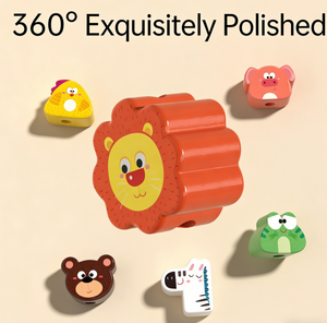 Blocchi di Costruzione Montessori per Bambini, Perline Colorate a Forma di Animali, Giocattoli Educativi in Legno per Neonati - Product Image 5