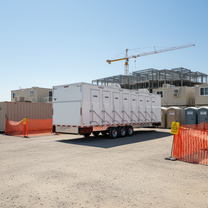 Remorque alimentaire avec toilettes intégrées, remorque WC portable 3 postes, remorque WC classique, remorque WC exécutif mural - Product Image 2