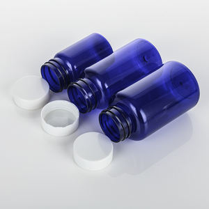 100cc 150cc200ccブルーPETプラスチックビタミン薬用ボトルパーソナルケア包装ピルボトルカプセルボトルABSスクリューキャップ付き - Product Image 3