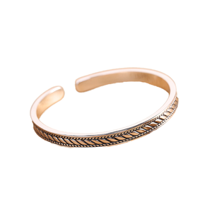 Rose Gold Plated 925 <b>Silver</b> Cuff <b>Bracelet</b> Minimalist Open Design Everyday Wear Unisex Jewelry - Product Image 1