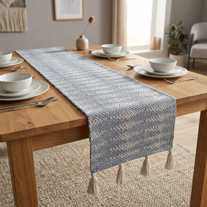 Natural Cotton Jute Woven Table <b>Runner</b> | Handmade Boho Dining Decor | Eco-Friendly Table Cloth for Home & Events - Product Image 3