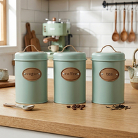 Organisateur de cuisine moderne pour garde-manger, rangement de comptoir pour café, thé et sucre, boîtes en métal