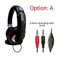 Casque de jeu filaire supra-auriculaire - Haute sensibilité 108 dB, Impédance 32Ω, Câble 1,8 m, Prise simple/double 3,5 mm