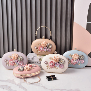 Bolso de mano floral 3D para la noche, bolso ovalado con asa y cadena desmontable, elegante cartera para <span class=keywords><strong>mujer</strong></span> para bodas y fiestas - Product Image 6