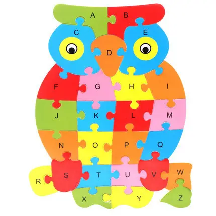 Legno animale 26 alfabeto puzzle giocattolo lettera e colore cognizione giocattoli bambini