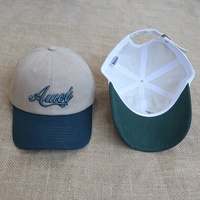 Casquettes de sport personnalisées à 6 panneaux avec logo brodé en 3D, en coton premium, bicolores, style baseball, non structurées, pour femmes