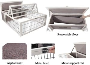 Habitat pour lapin et tortue, <span class=keywords><strong>enclos</strong></span> en bois pour petits animaux, intérieur/extérieur - Product Image 5