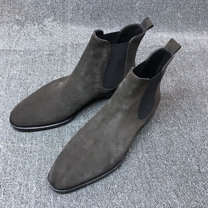 Fashion <b>Pointed</b> Toe Chelsea Boots Men Suede Leather Snow Boots Shoes for Men - Product Image 3