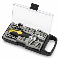 HEHE Ensemble de tournevis à cliquet et de douilles 44 pièces, embouts en acier S2, kit d'outils CR-V avec étui portable pour la réparation