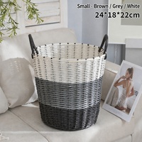 Panier à serviettes en plastique PP écologique imitation rotin, résistant à la moisissure, anti-insectes, respirant, multifonctionnel, portable, grande taille pour