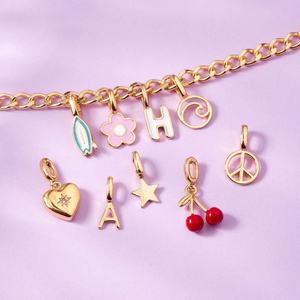 Collar de moda con colgante de acero inoxidable DIY, cadena de eslabones de color oro de 18K, con cristal de amor y chapado al vacío en horno. - Product Image 2