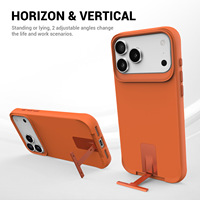 Housse de téléphone portable magnétique en métal invisible pour iPhone 17 Pro Max 17 Air avec support