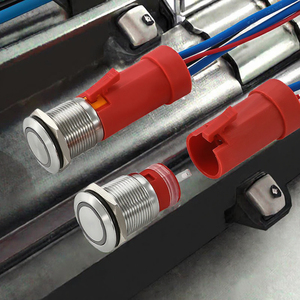 19mm đen anodized nhôm thép không gỉ IP67 có dây không thấm nước tạm thời latching Vòng LED <span class=keywords><strong>push</strong></span> <span class=keywords><strong>button</strong></span> chuyển 1NO - Product Image 3