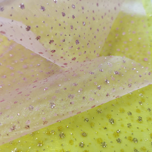 Bán buôn 100% <span class=keywords><strong>polyester</strong></span> long lanh chấm Organza vải sáng bóng chấm mềm cảm giác - Product Image 4