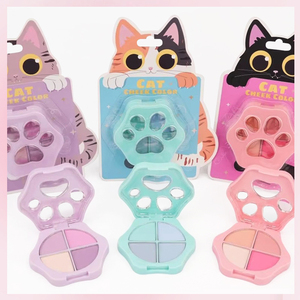 CC30570อายแชโดว์วีแกนสำหรับเด็กน่ารักรูปอุ้งเท้าแมวกันน้ำแวววาวผิวสีเมทัลลิกเรืองแสงสำหรับผิวคล้ำ - Product Image 2