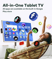 Télévision mobile intelligente bon marché de 21.5 pouces avec télécommande Support TV de table portable Android 12/13