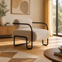 Canapé en velours rembourré pour salon moderne, fauteuil de loisirs au design élégant, structure en bois, idéal pour la lecture et la détente dans la chambre ou la salle à manger