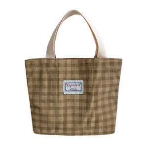 Topvosre Women's <b>Tote</b> <b>Bag</b> Khaki Plaid Vintage Lightweight Horizontal Square Everyday Outfits <b>Summer</b> 2025 - Product Image 4