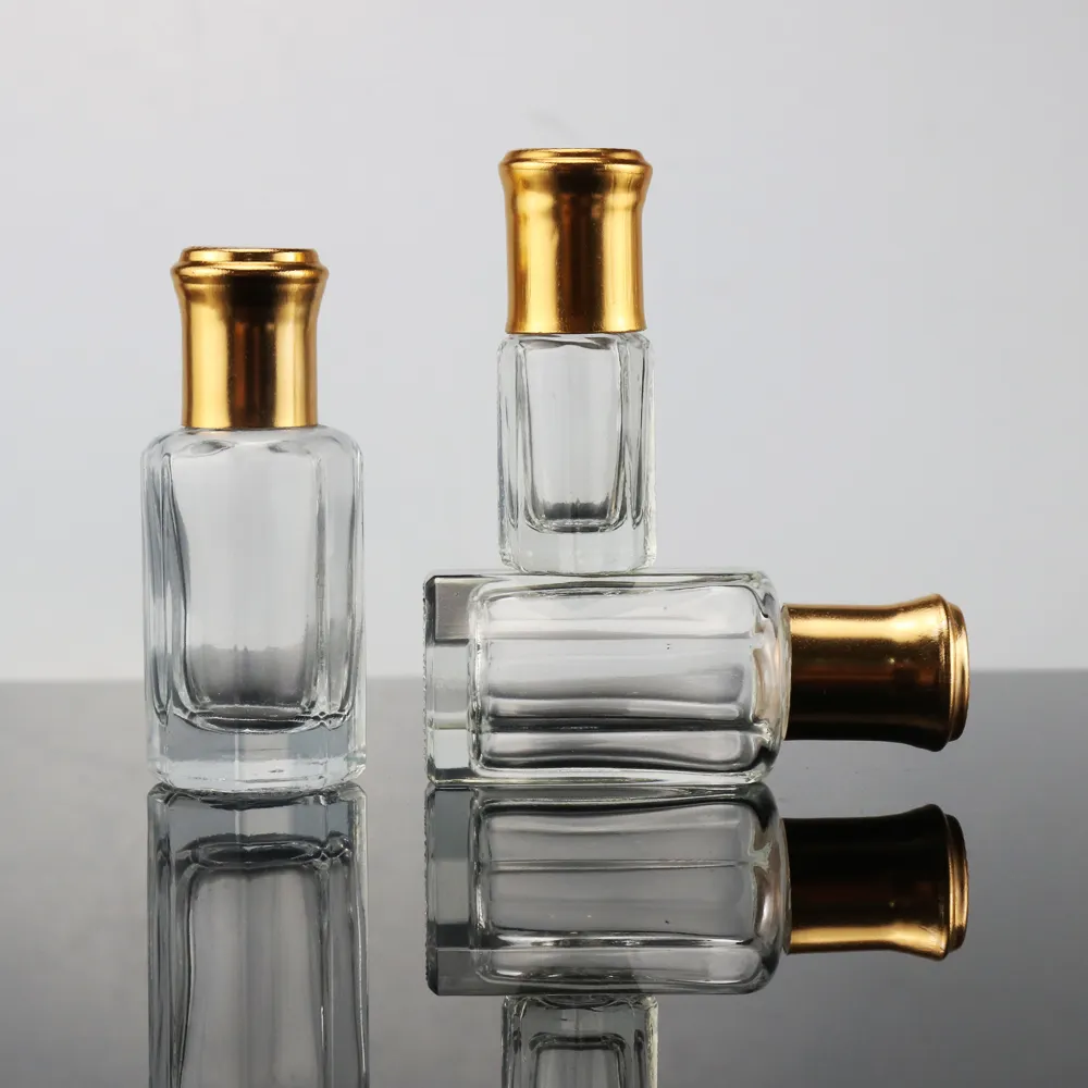 3ml 6ml 12ml 에센셜 오일 향수 병 롤 금속 뚜껑, 팔각형 attar 유리 병