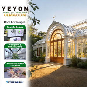 Yeyon 2026 OEM Invernadero <span class=keywords><strong>de</strong></span> <span class=keywords><strong>Estilo</strong></span> Europeo con Vidrio Curvo, Gran Terraza Acristalada para Jardín, Invernadero Residencial para Exteriores - Product Image 1