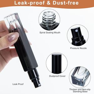 Flacon roll-on carré en verre rose/café de 8 ml pour parfum et huiles essentielles avec sérigraphie et fond épais - Product Image 3