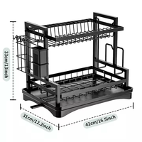 Nouveau égouttoir à vaisselle multifonction en métal à trois niveaux avec conception détachable, marque SHINING