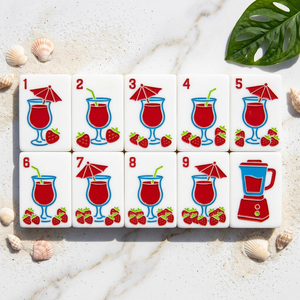Jeu de Mahjong Portable en Acrylique Tiki Time, Style Tropical Tiki Hawaïen, Tuiles de Mahjong Américaines, Pieds Pliants, Jeu de Vacances pour 4 Joueurs - Product Image 3