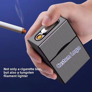 Lot de 20 étuis à cigarettes en gros pour l'UE avec briquet métallique rechargeable personnalisable phosphorescent – Boîte à cigarettes pour homme - Product Image 4