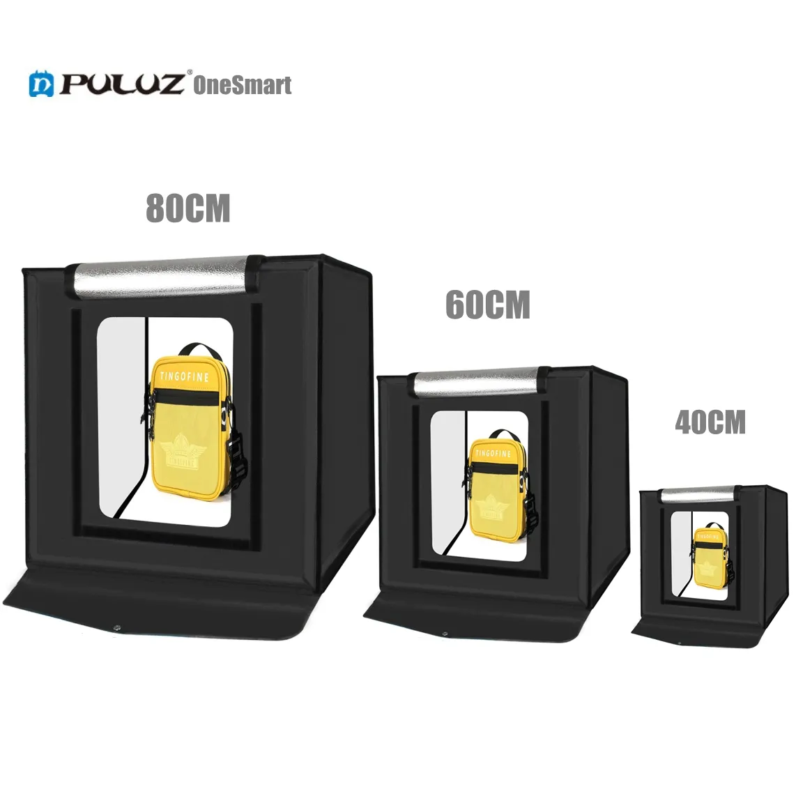 Puluz Top-Seller 40cm 60cm 80cm Box Led Brightbox Lighting fotobox Product Shooting Tent lighting cube for photography
