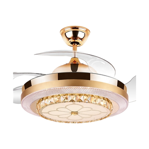 Ventilador de Techo de Cristal de Lujo Y041 de 42 Pulgadas con 3 Aspas, Diseño Moderno con LED e Inalámbrico - Product Image 2