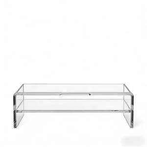 Support d'écran en acrylique à double couche, rehausseur d'<span class=keywords><strong>ordinateur</strong></span> transparent, organisateur de rangement de bureau - Product Image 6