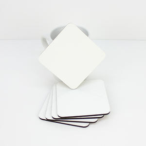 แผ่นรองแก้วแบบซับลิเมชัน MDF สี่เหลี่ยม90มม. แผ่นรองหลังไม้และแผ่นรองแก้วสีขาวสำหรับใช้ในโรงงาน - Product Image 6