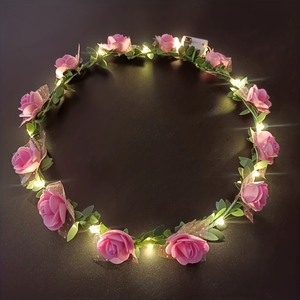 Corona de Flores LED Blanco Cálido, Alambre de Cobre, 10 Luces, Guirnalda de Luces para Boda, Novia, Despedida de Soltera, Accesorio para <span class=keywords><strong>Fiesta</strong></span> de Cumpleaños - Product Image 2