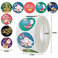 Rouleau d'étiquettes autocollantes pour emballage, étiquettes de Noël, autocollants de fêtes, étiquettes rennes et bonhommes de neige, directement de l'usine