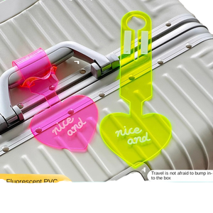 Cross-border Eco-friendly PVC Fluorescent Luggage Tag Letter Pattern for Boarding Pass Anti-lost <b>Suitcase</b> Identification Label - Product Image 1