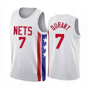 2023 venta al por mayor nuevos hombres Brooklyn 7 Kevin Durant blanco cosido o impreso camiseta de baloncesto