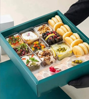 Boîte de dessert chocolat et fraise en promotion, 8 compartiments, pour biscuits, gaufres, sauces, avec séparateurs, idéale pour la restauration