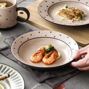 Design unique écologique Ensembles d'assiettes à dîner en céramique ronde vintage de style japonais Ensembles de vaisselle - Product Image 2