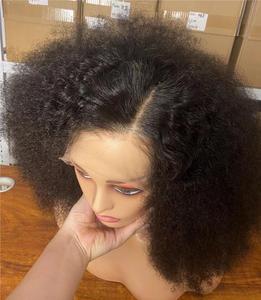 13x4 4 <span class=keywords><strong>Afro</strong></span> crespo riccio di alta qualità <span class=keywords><strong>capelli</strong></span> umani <span class=keywords><strong>parrucca</strong></span> frontale <span class=keywords><strong>Afro</strong></span> crespo riccia pizzo brasiliano <span class=keywords><strong>capelli</strong></span> umani - Product Image 6