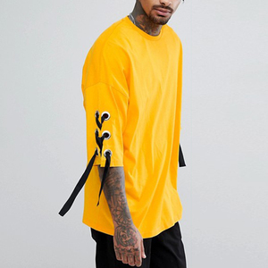 <strong>alibaba</strong> Suppliers New Arrivals Men's Casual Wear Custom logo Lace up Short Sleeve <strong>t</strong> <strong>Shirt</strong> <strong>Wholesale</strong> Cheap Tee - Product Image 3
