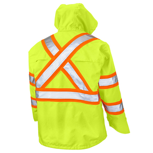 Chaqueta de Seguridad Impermeable Reflectante de Alta Visibilidad para Hombre, Color Naranja, Chaqueta de Lluvia de Invierno, para Senderismo, Trabajo al Aire Libre, Diseño Moderno y Simple, Talla XL - Product Image 3