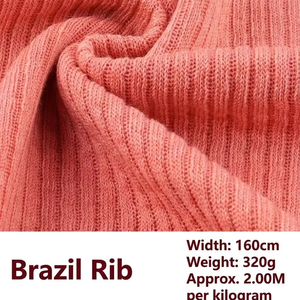 Tissu côtelé brésilien épais 320 g/m² respirant, tricoté à la chaîne, doux et élastique pour robes d'hiver et vêtements de détente haut de gamme - Product Image 1