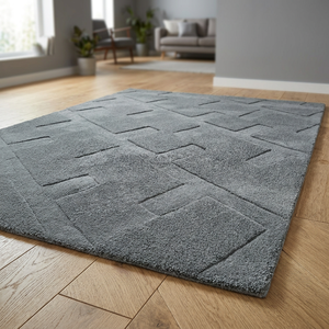 Collection Ocean Art - Tapis en laine/soie tufté à la main, durable, pour hôtels à fort trafic, luxe, lavable, extra épais, antidérapant, Kilim - Product Image 1