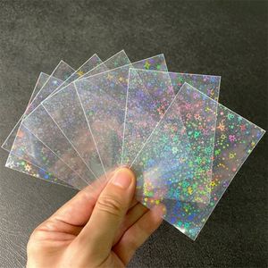 Protège-cartes transparents en PP avec motif étoile holographique, 4 pouces, film protecteur pour cartes à collectionner et photocartes, style moderne - Product Image 1
