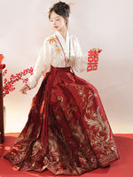 Luxe Vintage Mamian Qun 2 pièces ensemble Festival Performance scène Costume chinois traditionnel Cheongsam Han Fu robe