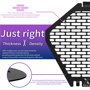 Red de protección de tanque de agua de motocicleta de acero inoxidable negro Xilla de fabricante OEM para Sym Drg 2024 Gen-2 Drgbt - Product Image 3