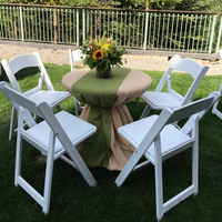 Chaise pliante en bois et résine blanche Wimbledon pour la décoration de mariage sur la plage, événement, fête, vente en gros